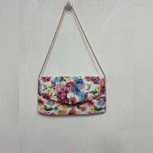 Jessica McClintock Floral Print Clutch with Chain